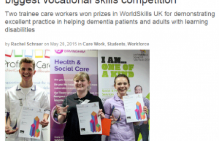 Community Care Magazine article on WorldSkills Heats