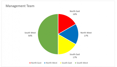 Pie chart of Client A values profile