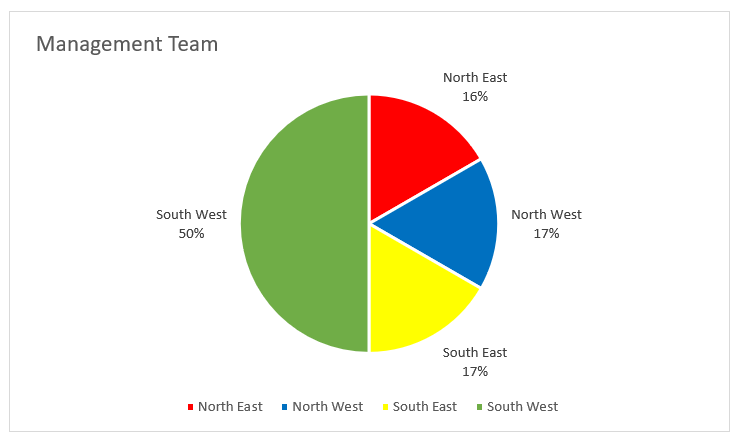 Pie chart of Client A values profile